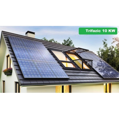 Sistem complet fotovoltaice, 9.9KW ON-GRID, montaj pe tigla, 22 panouri Longi, Invertor GroWatt 10 KW