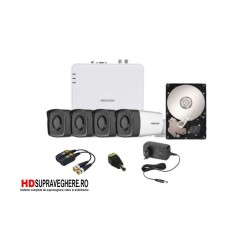 KIT SUPRAVEGHERE VIDEO COMPLET 4 CAMERE FULL HD 2.0MP IR40M HIKVISION